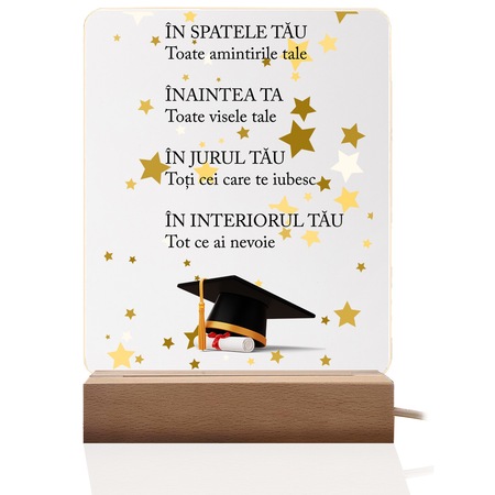 Lampă cu mesaj motivațional pentru absolvire