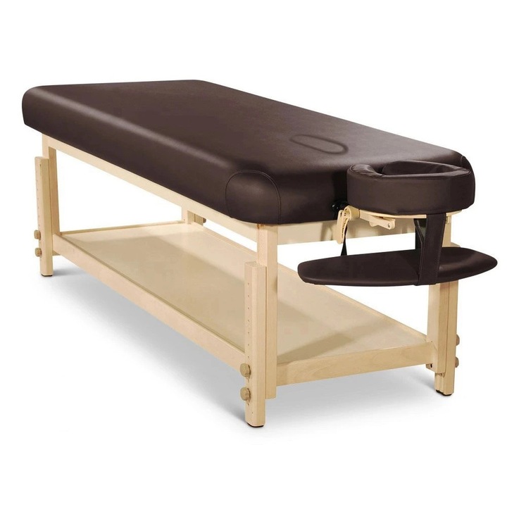 Pat de masaj fix Fabulo SPA Lux V1 Set, ciocolatiu, 76x192cm, inaltime ajustabila 64-90cm