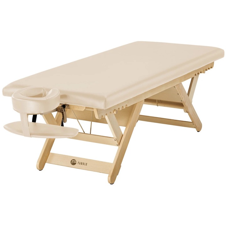 Pat de masaj Fabulo Spa Relax, lemn de fag, spuma de 7,5 cm, 81x184cm, reglabil 65,6-78,2cm