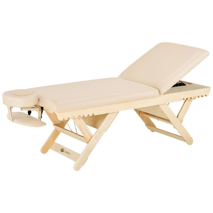 Pat de masaj Fabulo Spa Relax Duo, lemn de fag, spuma de 7,5 cm, 76x184cm, ajustabil 65,6-78,2cm