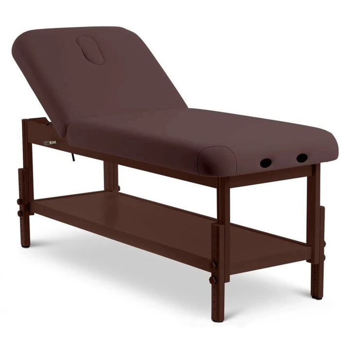 Pat de masaj fix Fabulo SPA Lux V2 Set, ciocolatiu, 76x192cm, reglabil 64-90cm, raft integrat