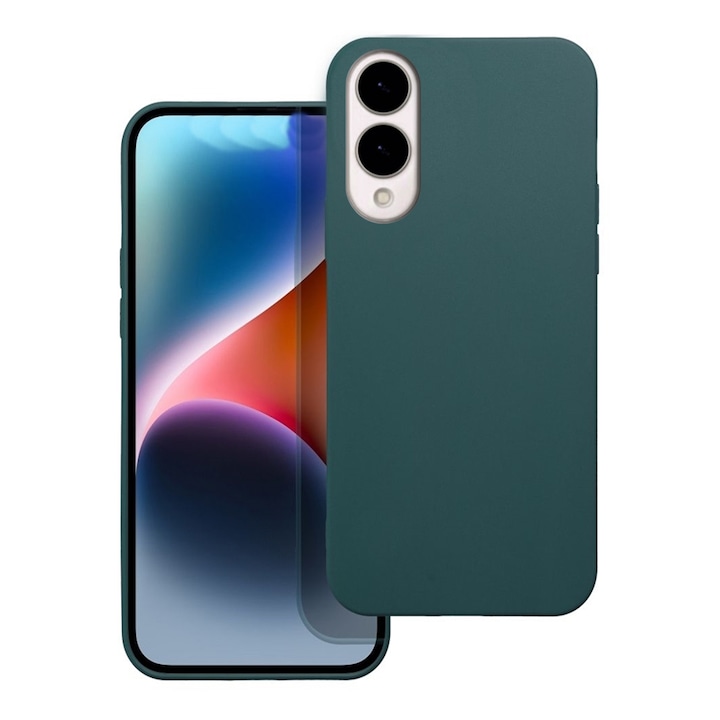 Кейс за телефон, съвместим със Samsung Galaxy S25 Edge - зелен силиконов заден капак