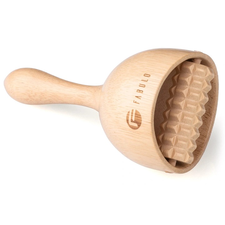 Instrument suedez de masaj, Fabulo, cu rola pentru maderoterapie, lemn de fag
