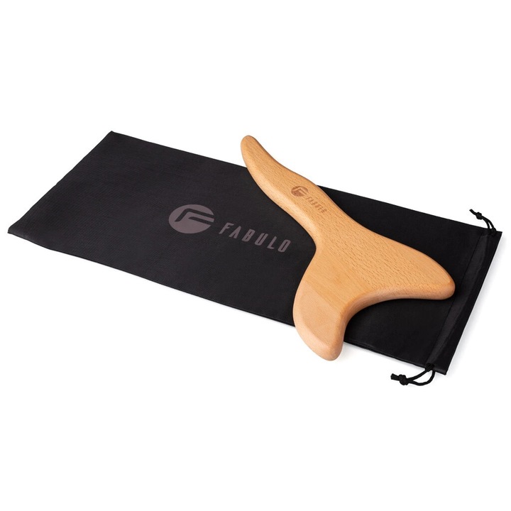 Set maderoterapie Fabulo, spatula din lemn de fag, 33x15,5x2cm, semiprofesional, antirid