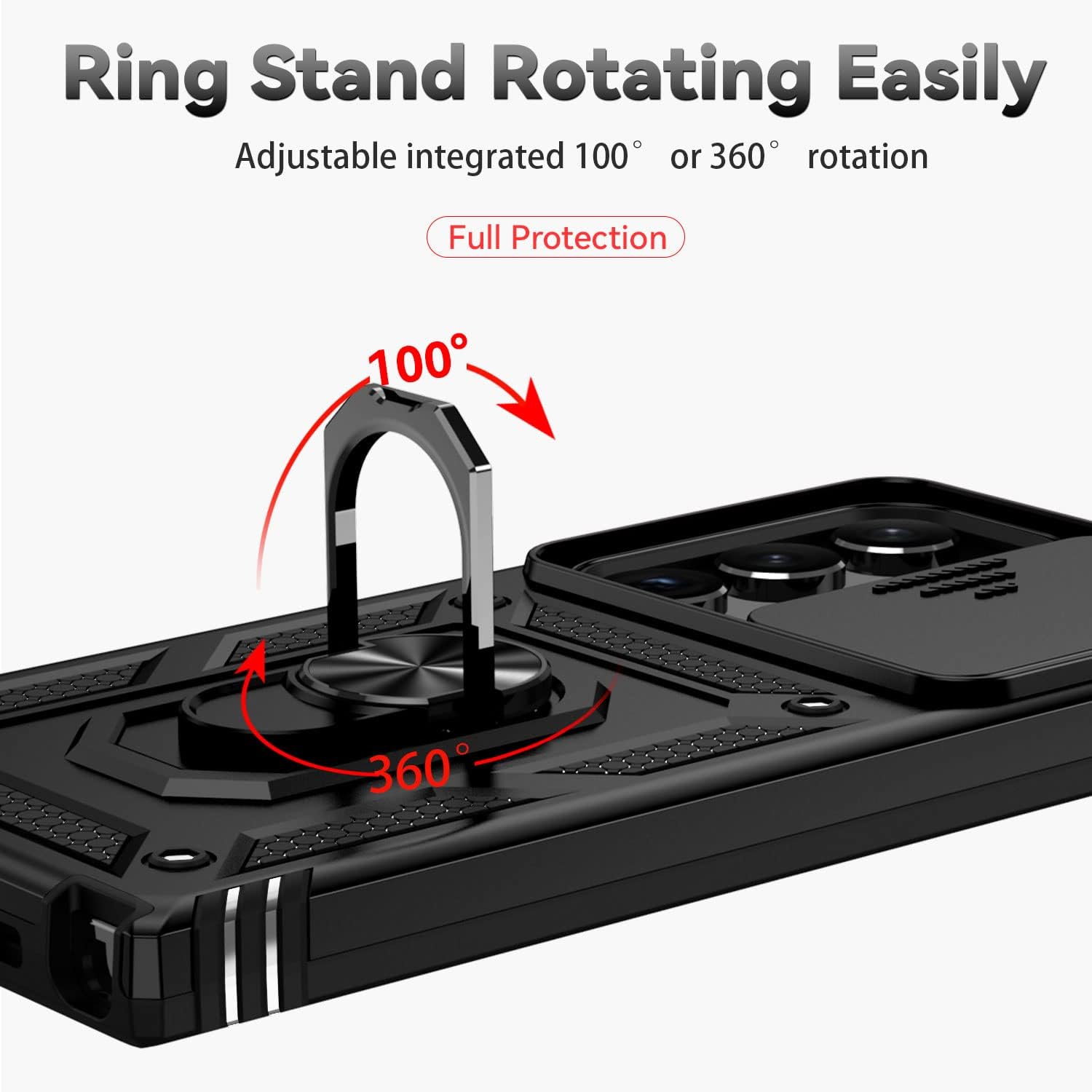 Husa protectie telefon, OTTOOPPXIN®, TPU/Policarbonat, Rezistenta la socuri, Pentru Samsung Galaxy S25 Ultra, Negru