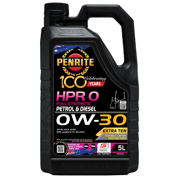 Ulei motor premium, Penrite HPR 0, 0W30, full sintetic, 5 litri
