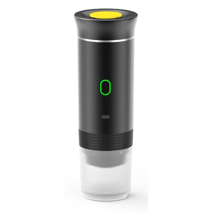 Преносима машина за еспресо, Преносима машина за кафе, Мляно кафе, Капсули Nespresso, Режим за затопляне на вода или студено кафе, Зареждане през USB тип C, ЧЕРНО