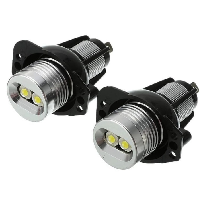 Set 2 Becuri LED Marker Angel Eyes AutoREY®, 12W, BMW Seria 3 E90/E91 NonFacelift 2005-2008, Iluminare Alb 6000K, CANBUS, Fara Eroare de Bec Ars, Plug & Play, Luminozitate Ridicata, Consum Redus, Durata Lunga de Viata, Instalare Usoara