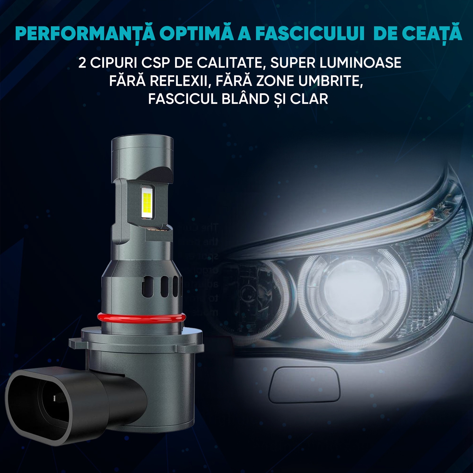 Set 2 Becuri Auto LED HIR2/9012, AutoREY® Premium, Bec HIR2 LED