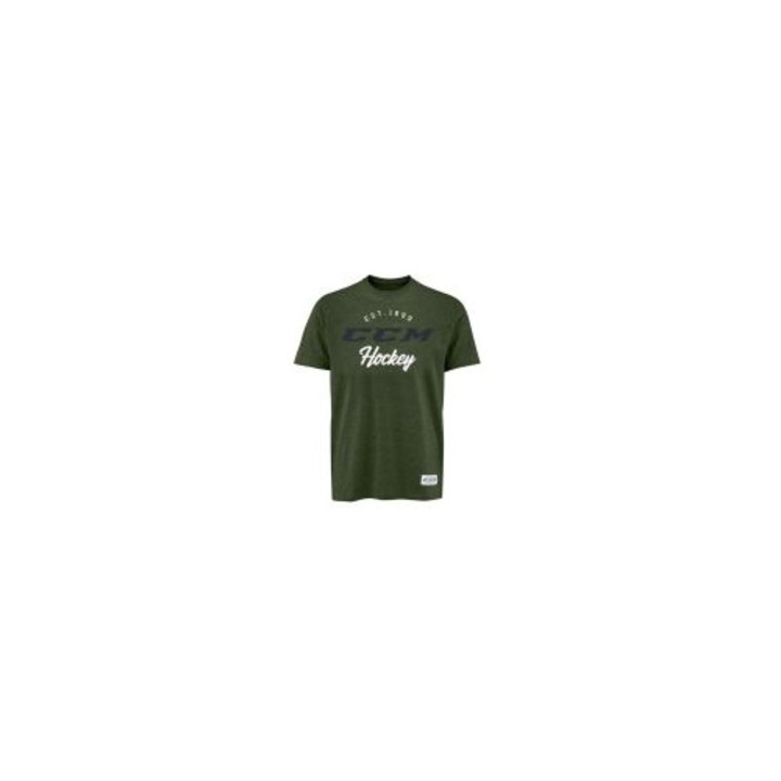 Tricou sport CCM T3855, verde, textil, S INTL