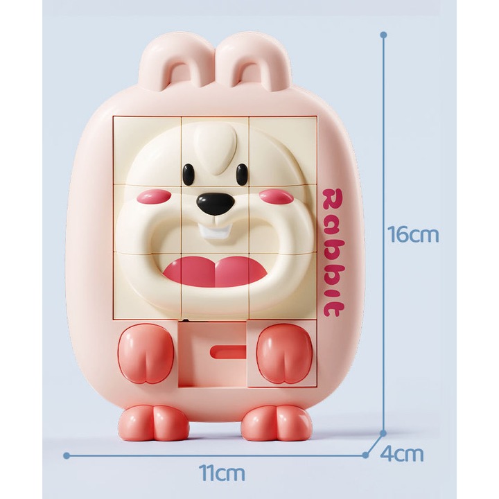 3D образователен пъзел, пластмаса, розов, за деца 0-3 месеца