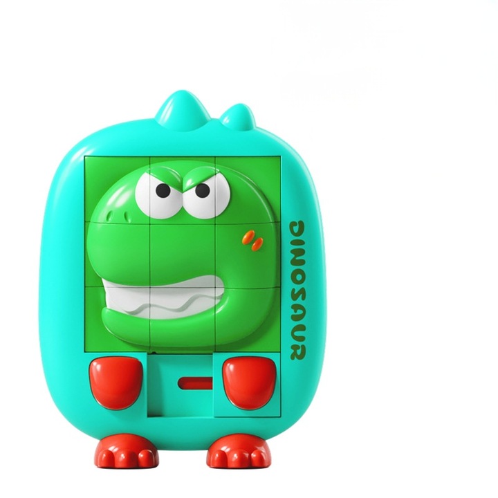 3D образователен пъзел, пластмаса, зелен, за деца 0-3 месеца