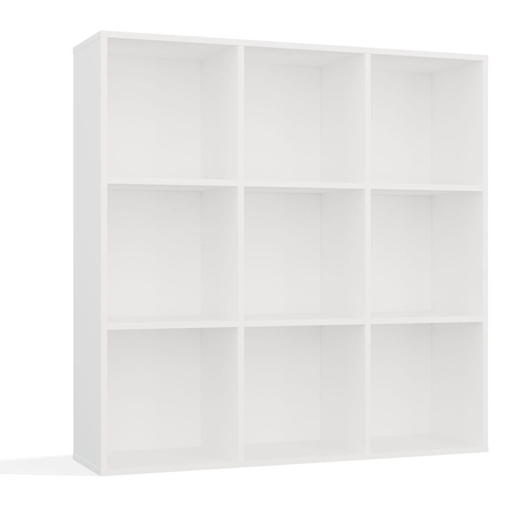 Raft Malax 3x3 H, matt fehér, 9 rekesz, méretek 16x16xH cm