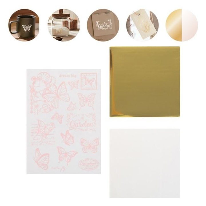 Arany Fehér Transzferpapír Készlet Pillangó Matricákkal – 3db Finom Projektekhez ANTBRO ®