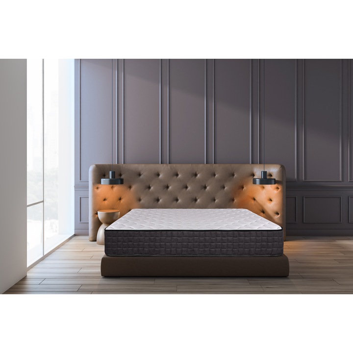 Saltea Green Future STAR, 160x190x25 cm, spuma poliuretanica, Memory 4 cm, 7 zone de confort, hipoalergenica, dual confort, reversibila, medie/ferma