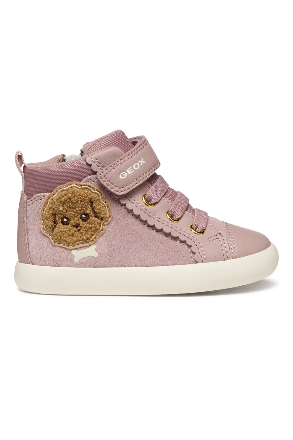 Geox, Pantofi sport cu model Alice in Wonderland, Auriu, Roz