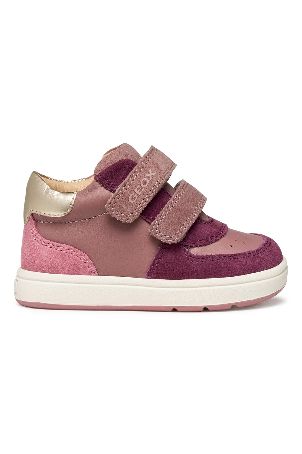 Geox, Pantofi sport cu model Alice in Wonderland, Auriu, Roz