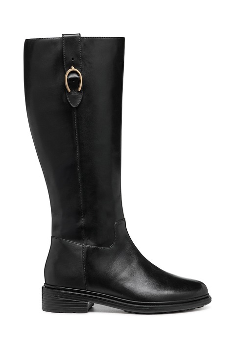 Geox, Cizme mid-calf de piele, Negru