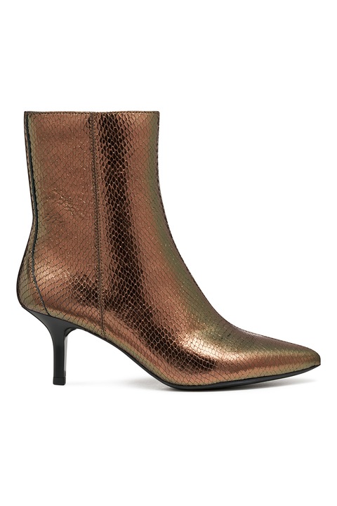 Geox, Hegyes orrú bőr bokacsizma, Bronzszín