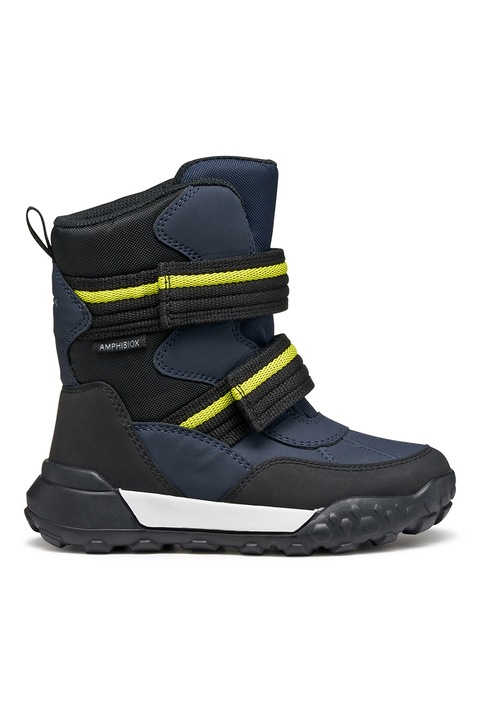 Geox, Ghete cu velcro, Negru/Bleumarin