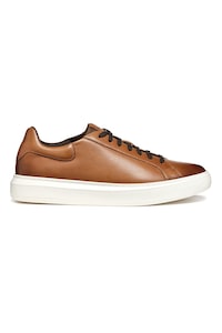 Geox, Pantofi sport de piele, Caramel, 43