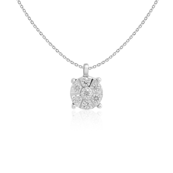 Pandantiv cu Lant Aur 18k Diamante BLANCO'S, PP-32132-CH-W4045, Lungime Ajustabil 40-45