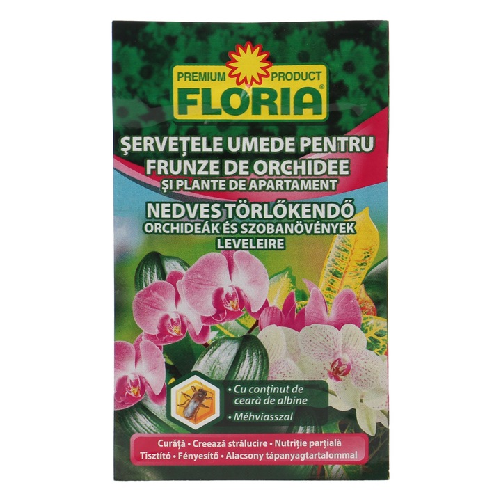 Servetele umede Floria, pentru plante de camera