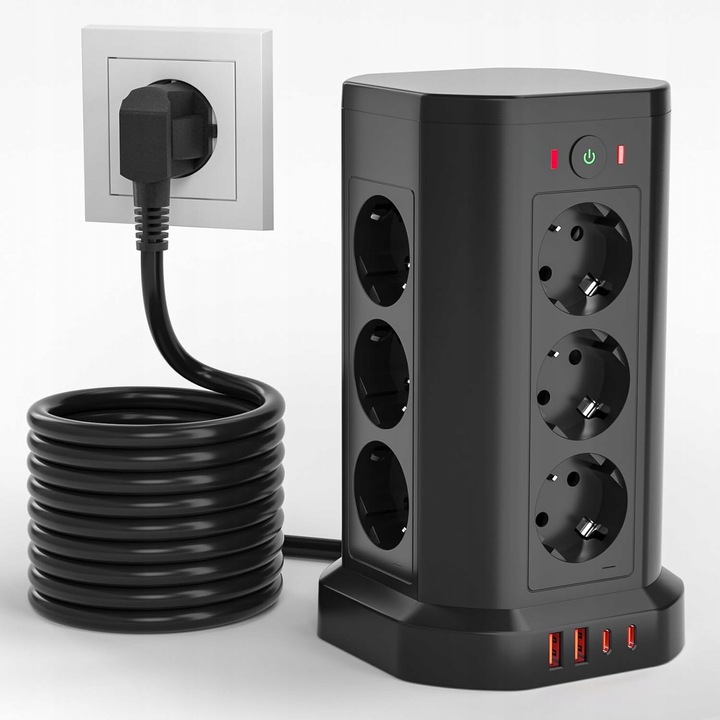 Luka 16 в 1 удължителен кабел, 12 AC контакта + 4 USB, 3680W, 16A