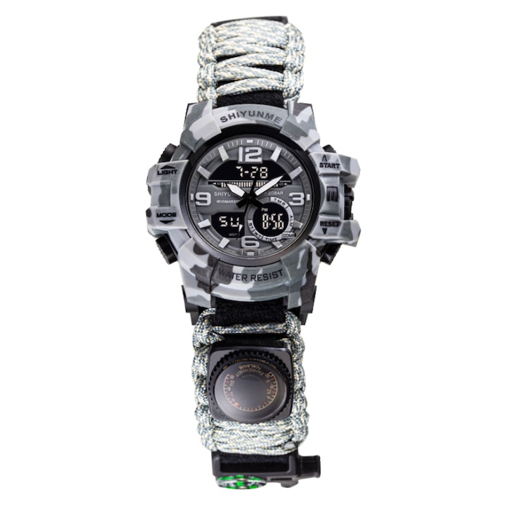 Спортен часовник Beizhisi, електронен, водоустойчив 30M, сив, 43 мм