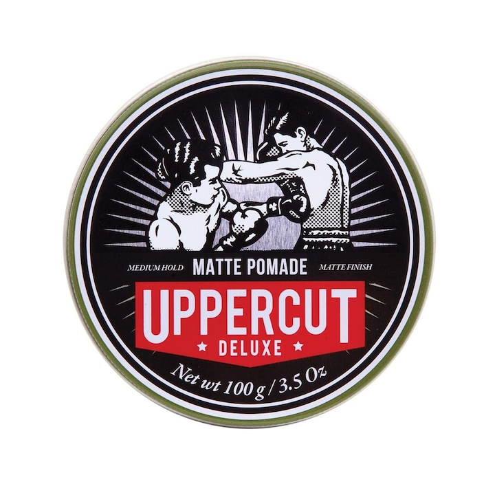 Pasta de păr UPPERCUT DELUXE Matte Pomade, fixare medie, fără luciu, 100 g