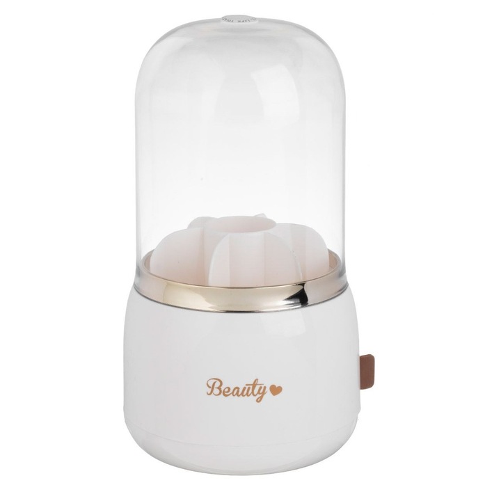 Suport Rotativ Pensule Machiaj Cu Capac Transparent Si 7 Compartimente Ø13x25cm