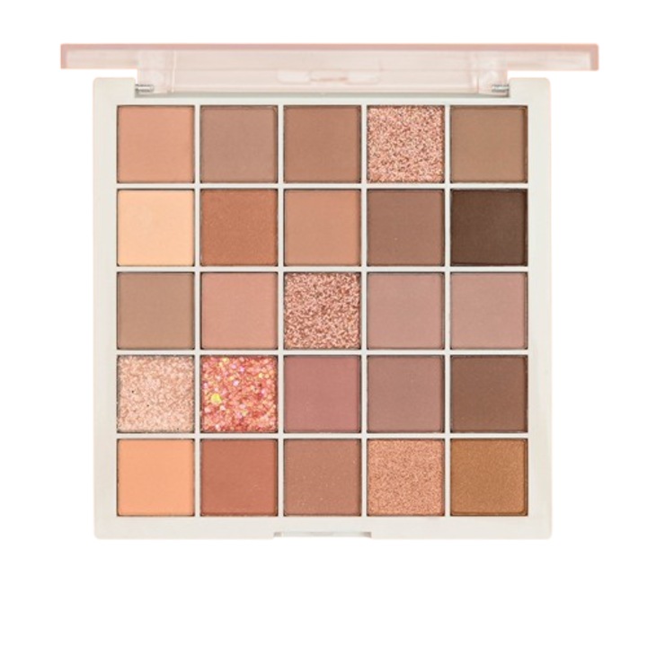 Paleta de farduri de pleoape 25 culori "Lucky Charm", nuante nude, 15.8g, dimensiuni 14.5x9.8x1.9cm, set pentru incepatori