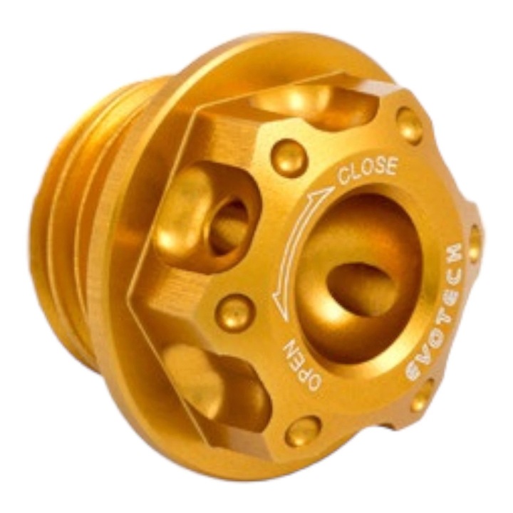 Motorolajtartály sapka – Evotech Italia – M20x2.5 – CNC alumínium, Honda Ducati Kawasaki Triumph Yamaha kompatibilis, arany