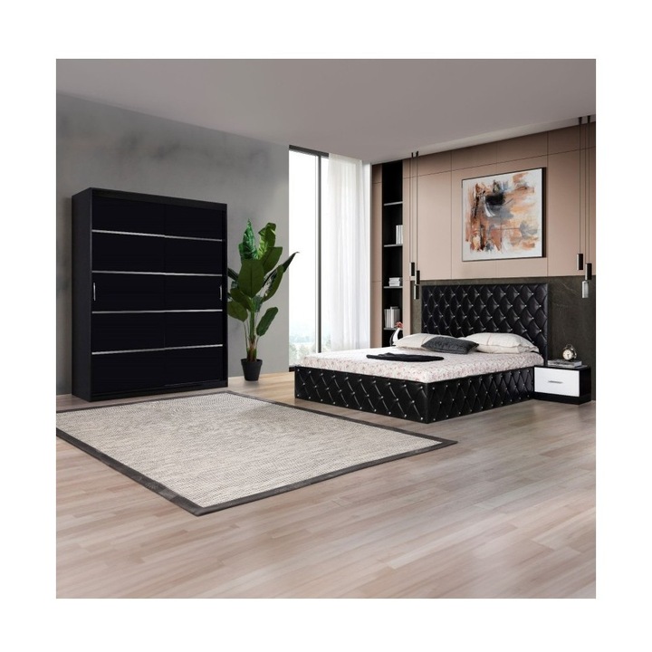 Dormitor 20Lux negru-sifonier fara oglinda