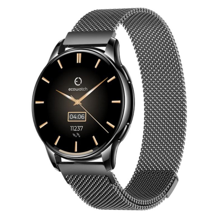 Smartwatch EcoWatch 3, 1.32" AMOLED, Ritm cardiac, Monitorizare somn, Rezistenta la apa IP67 (Negru)