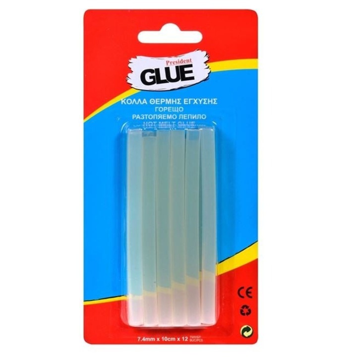 President Átlátszó Ragasztórúd, 7.4x100mm – 12 darabos készlet Tartós Ragasztásokhoz ANTBRO ®