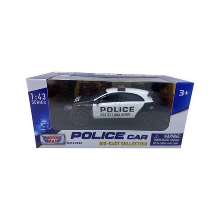 1/43-as modell Mercedes Benz a45 amg *rendőrségi*, fekete/fehér