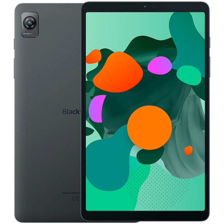 Таблет Blackview Tab 60, Unisoc T606 Octa-Core 1.6GHz Processor, WXGA+ Screen 8.68", 6GB RAM, 128GB Flash 8MP, Wi-Fi, Bluetooth, 4G, Dual SIM, Android Gray