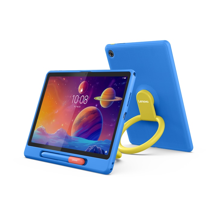 Таблет, Lenovo, Tab Play Suite TB311FU, процесор Mediatek Helio G85 Octa-Core 1.8GHz, 10.1" TFT LCD екран, 4GB RAM, 64GB Flash, 8MP, Wi-Fi 5, Bluetooth, Android 14+, защитен калъф и пасивен стилус (сив)