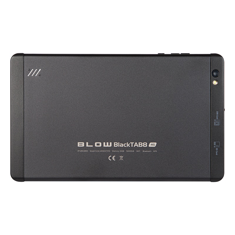 Tableta, BLOW, BlackTAB8, Procesor Quad-Core T310, Ecran IPS 8", 3GB RAM, 32GB Flash, Wi-Fi, Bluetooth, 4G, Android 14 (Negru)