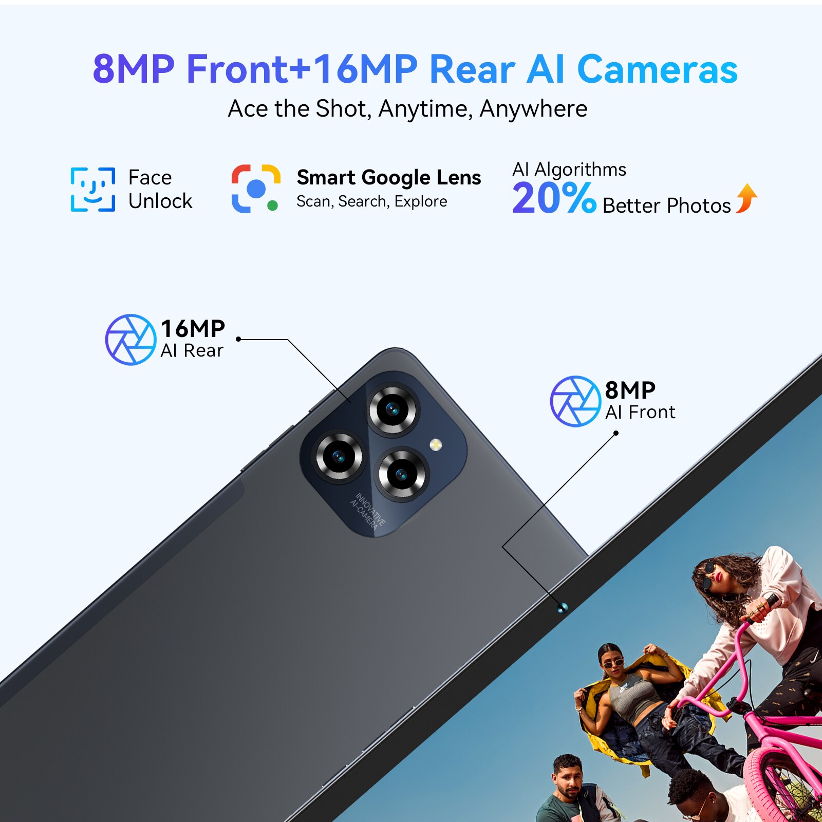 Tableta Blackview W90, 11 inch, Android 15, 5.0, WiFi 6, T310, 24GB Ram(8GB + 16GB extensibili), 800×1280, 256GB ROM, Expandabil 1TB, 5100mAh, Gri