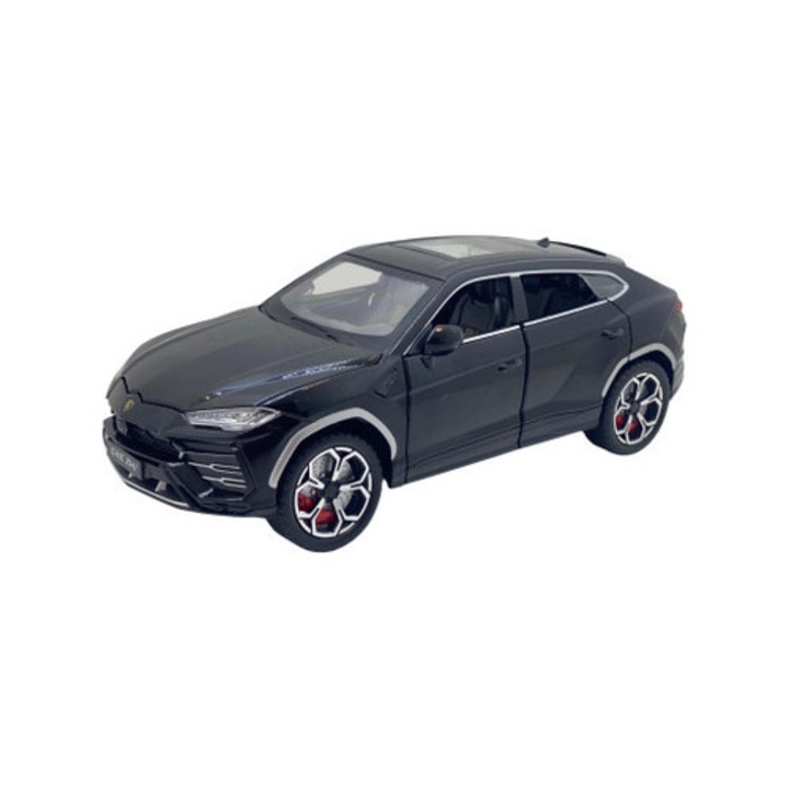 Lamborghini Urus fekete fém modell replika füsttel 1:24 méretarányú
