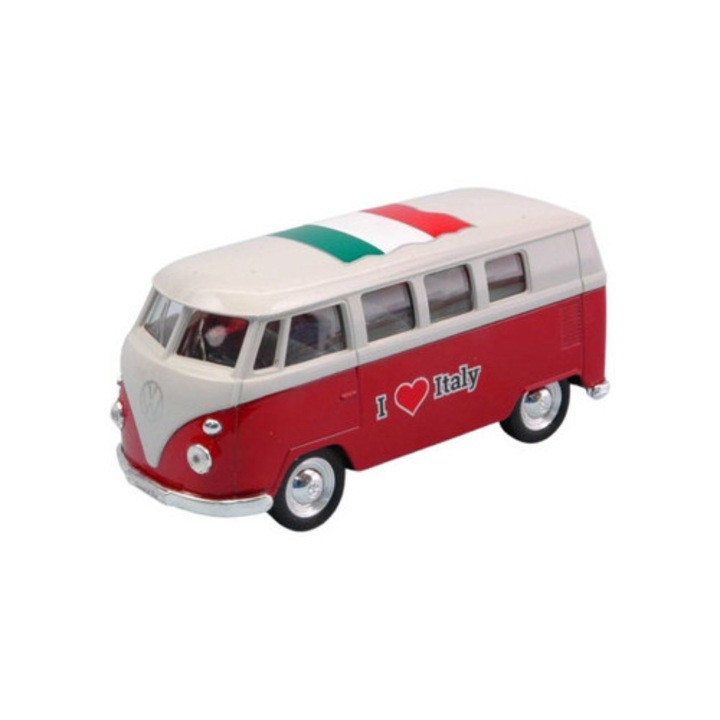Volkswagen t1 busz modell *I Love Italy* piros/fehér 1/34