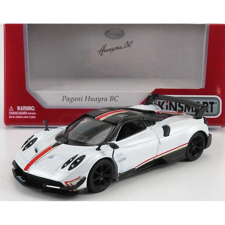 Macheta 2017 Pagani Huayra BC with printing & wing, white Kinsmart