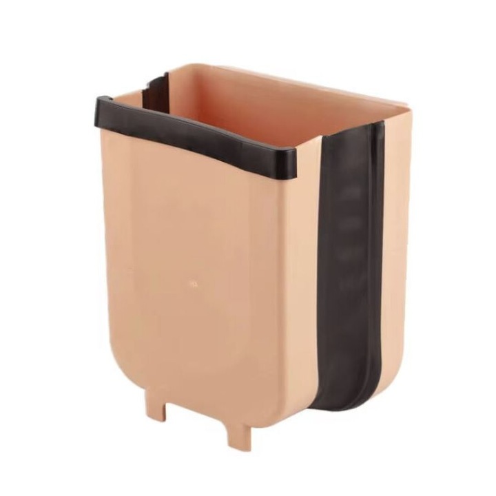 Cos De Gunoi Suspendat, SUPER TRENDS®, Pliabil, Pentru Usa Dulap, 28.5 x 25 cm, Maro