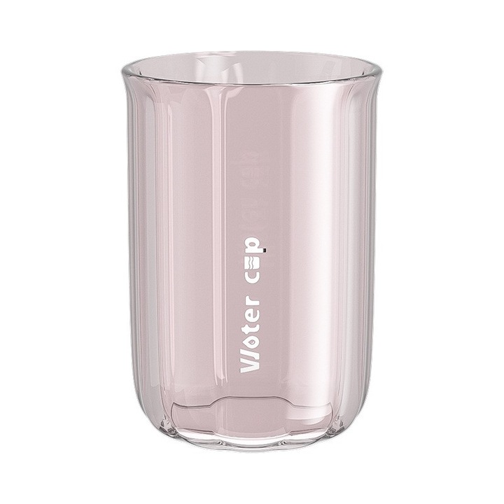 Fogkefeöblítő pohár, 200 ml, 10,4 x 7,3 cm, átlátszó rózsaszín