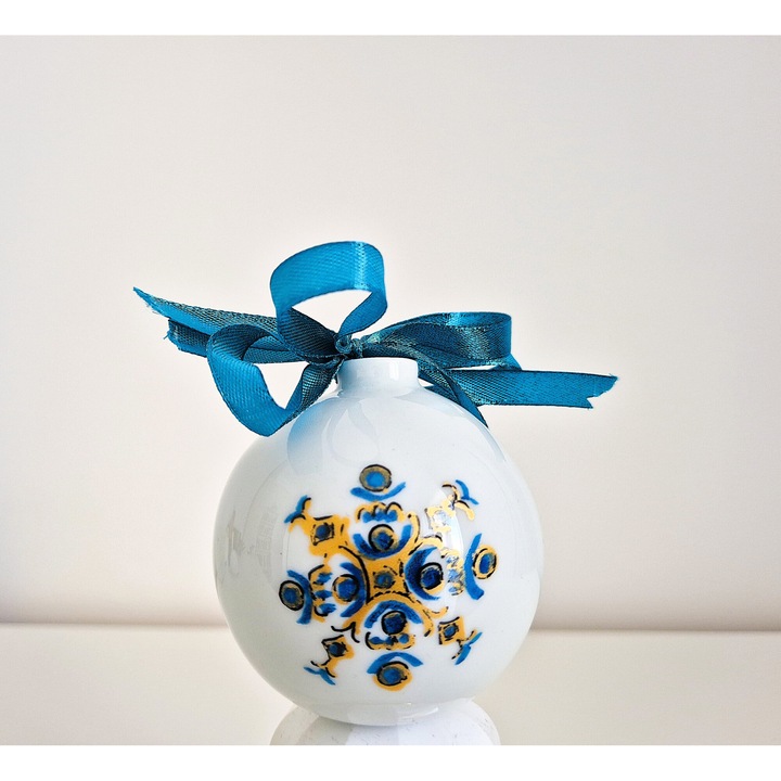 Glob portelan design made in Romania Blue Sapphyre diam 8 cm