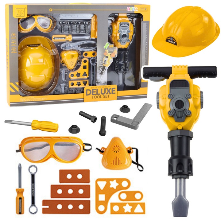 Set 21 scule de jucarie Lean Toys, galben-negru 60x40.5x9.5cm