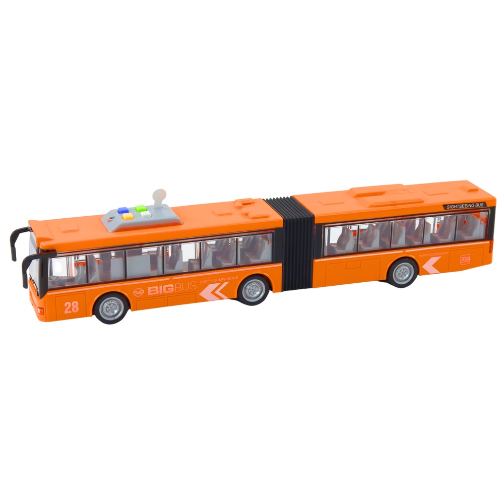 Autobuz urban articulat Lean Toys, scara 1:16, portocaliu