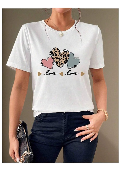 Tricou Dama Love, Love, Alb